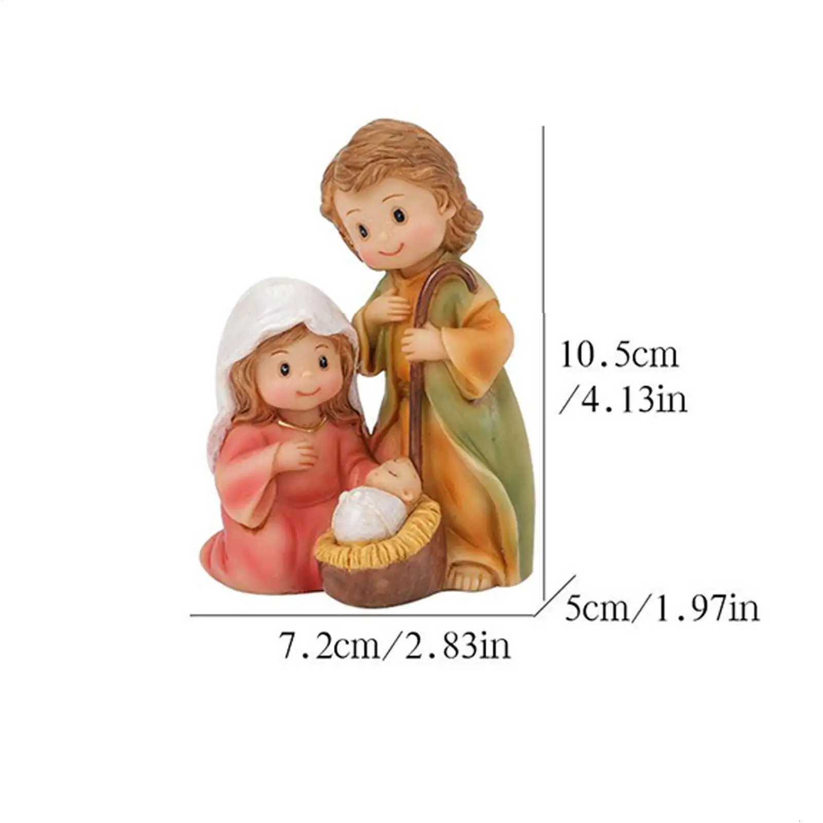 Nativity Statue Indoor Resin Christmas Decor Figurine Desktop Birth Of Jesus Statue For Bookcase Window Sill Bookshelf Display H251129