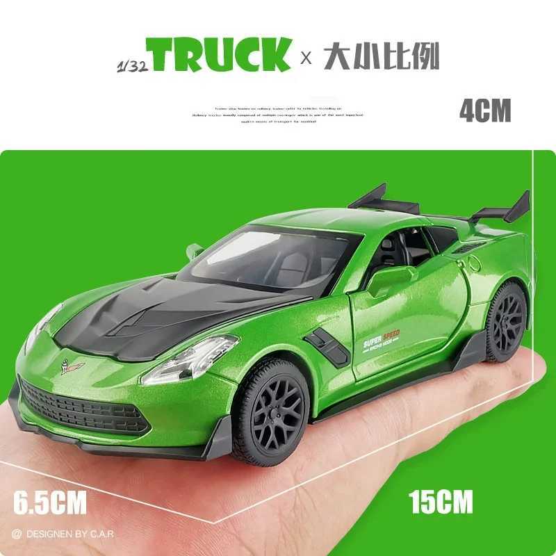 132 Corvette Supercar Model Car Metal Diecast Alloy Car Simulation Pull Back Vehicles Cars Fashion Ornament Collection Gift J251129