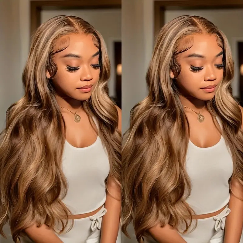 AALIMICE Human Hair Long Wavy Lashfront Wig 16-24 Inches No Adhesive Needed, USA Shipping Available