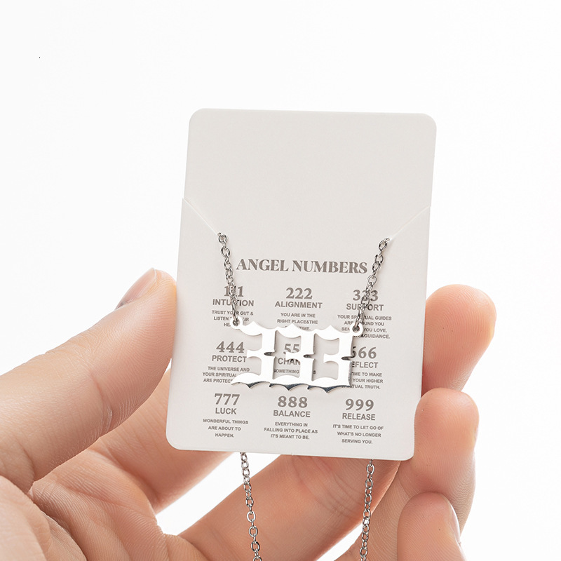 Hot selling angel necklace for women with Instagram number 000-999 stainless steel digital pendant collarbone chain