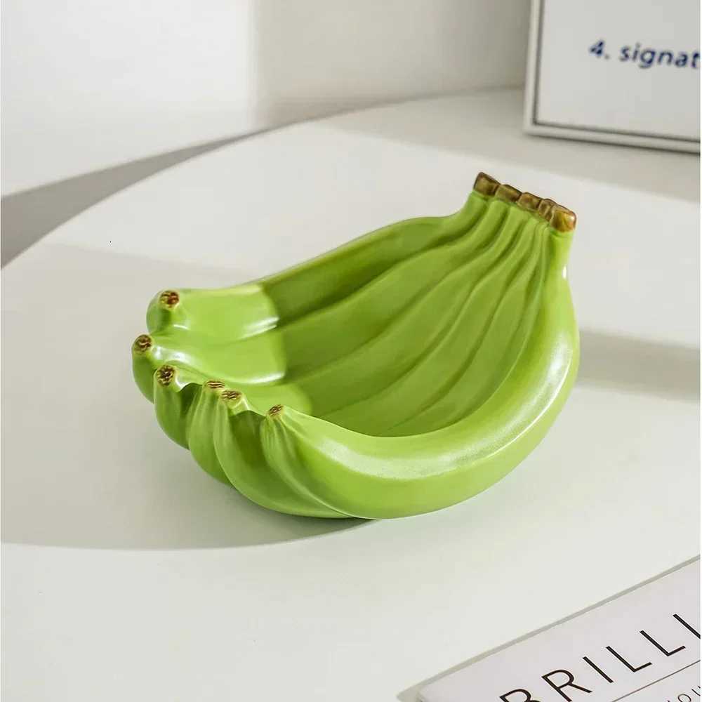 New Home Container Entrance Key Storage Banana Shaped Storage Tray Ceramic Fruit Tray Snack Tray Living Room Desktop Storage Y251129