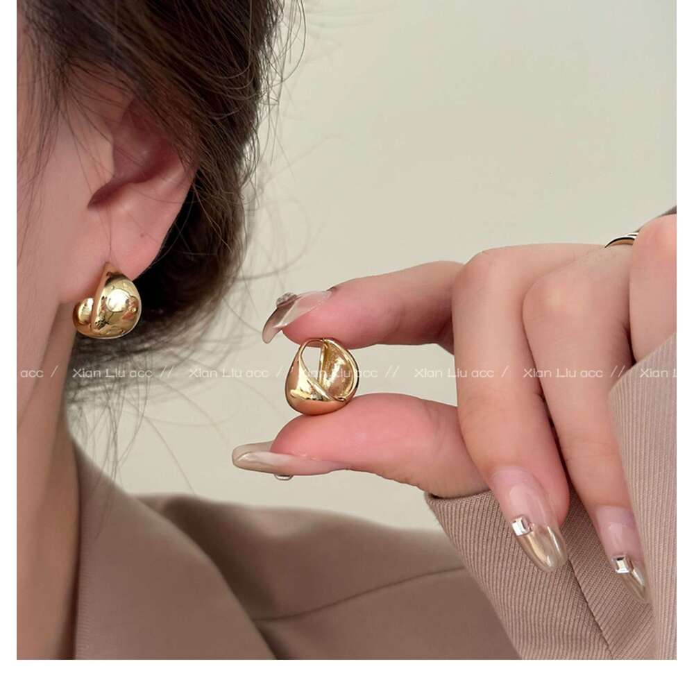 Cold style sier octagonal star ear buckle French exquisite niche high-end design water droplet earrings for women