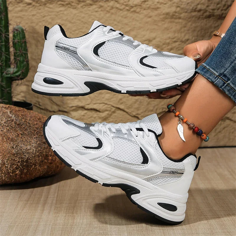 Plus Size 45 Women Sneakers Round Toe Lightweight Sports Running Shoes Womens Vulcanize Shoes Outdoor Anti-slip Platform Shoes 251128