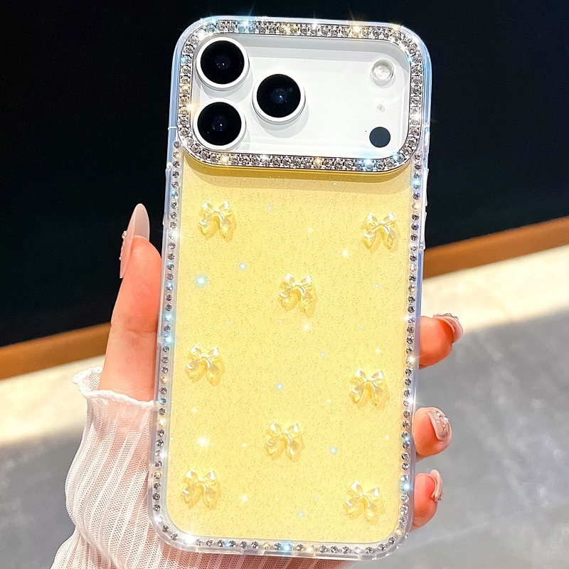 Bow Phone Case iPhone 17 Pro Max Compatible with Apple 16/15 Pro Edge Diamond Protective Case