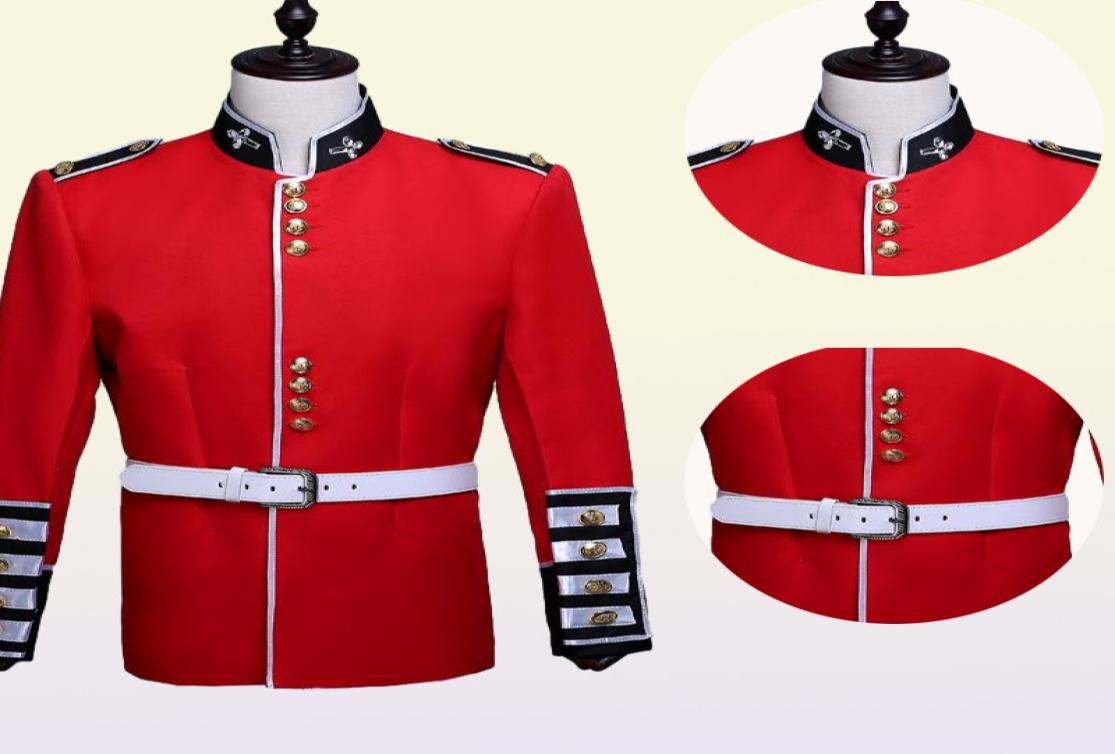 Men039s Suits Blazers Mens Royal Guard Costume Renaissance Medieval British Soldiers Uniform Performance English3815182