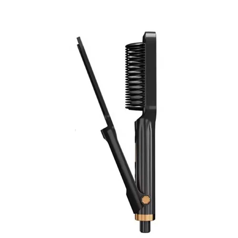 Anti Scald Electric Hair Straightening Comb LED Digital Display Fast Heating Negative Ion Straighten Brush 2 in 1 DetanglingT251129