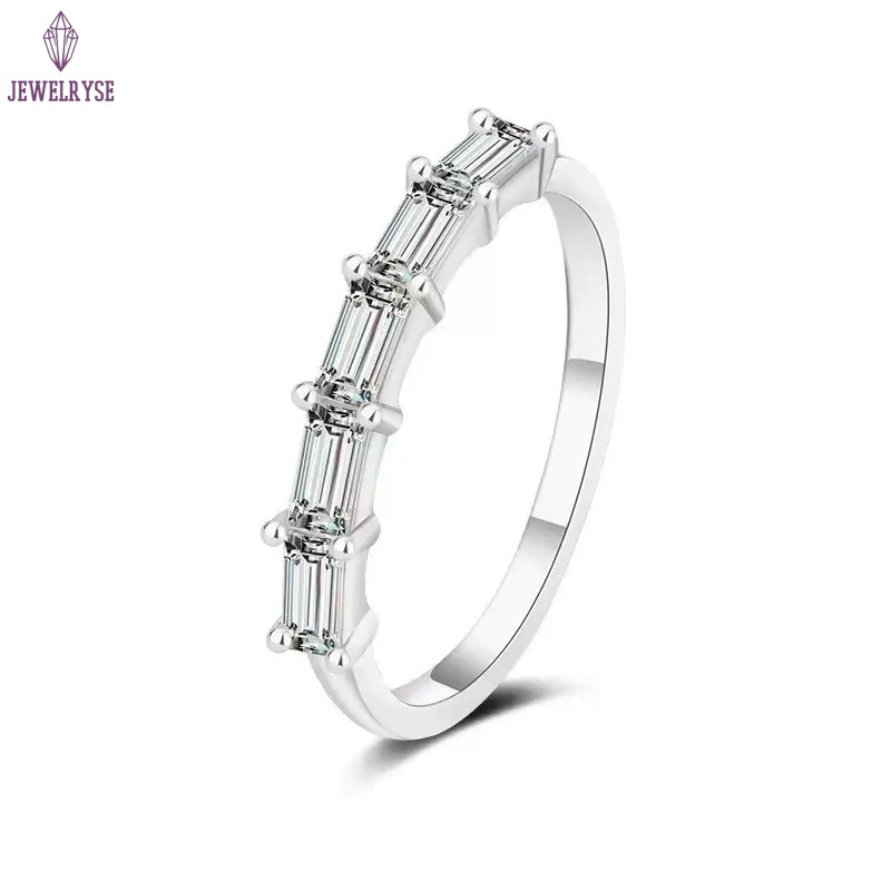 Custom Vvs Lab Grown Created Diamond Wedding Ring Band Women Set 10K 14K 18K Solid Gold Cured Eternity Wedding Ring Fine Jewelry