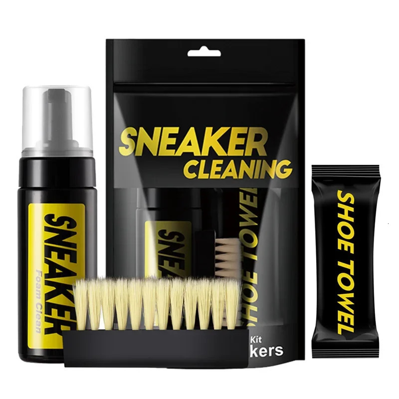 1 set Shoes Cleaner foam dry cleaning suit 150ML WaterFree Foam Sneakers Shoe Brush Cloth Work on White ShoeBoot 251129