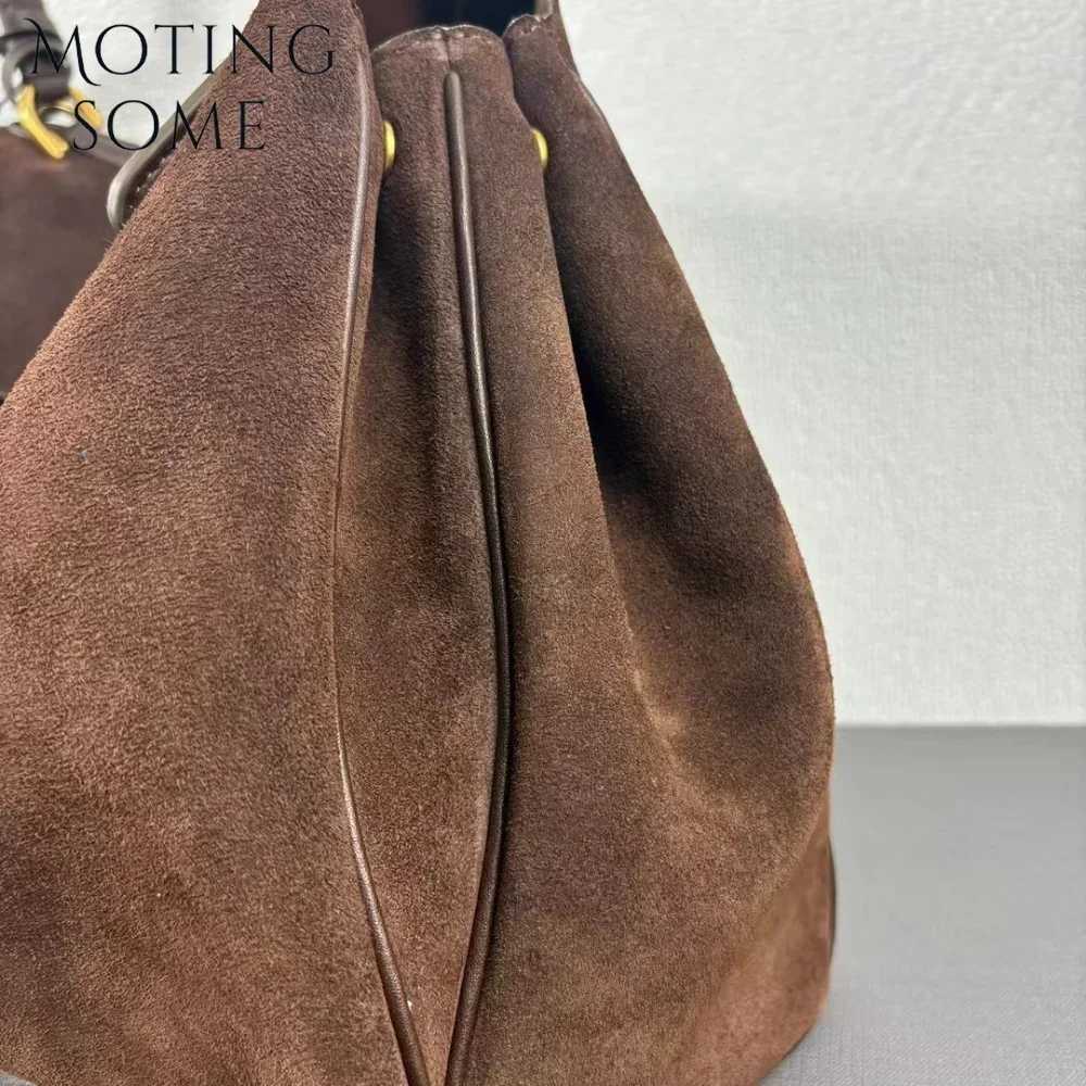 Motingsome New Women Suede Leather Bag Shoulder Handbag and Purses Luxury Designer Bags Chic Fashion Lady Trend Satchel 2024 New K251128