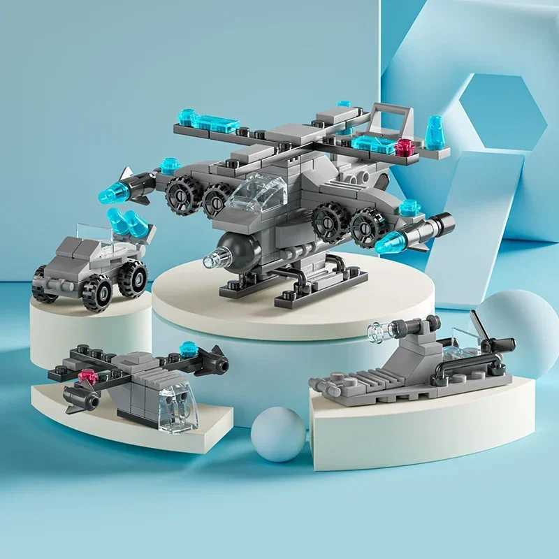 City Fire Car Building Blocks for Children Police Truck Engineering Crane Tank Helicopter Bricks Set Toys for Kids 6in 1 J251129