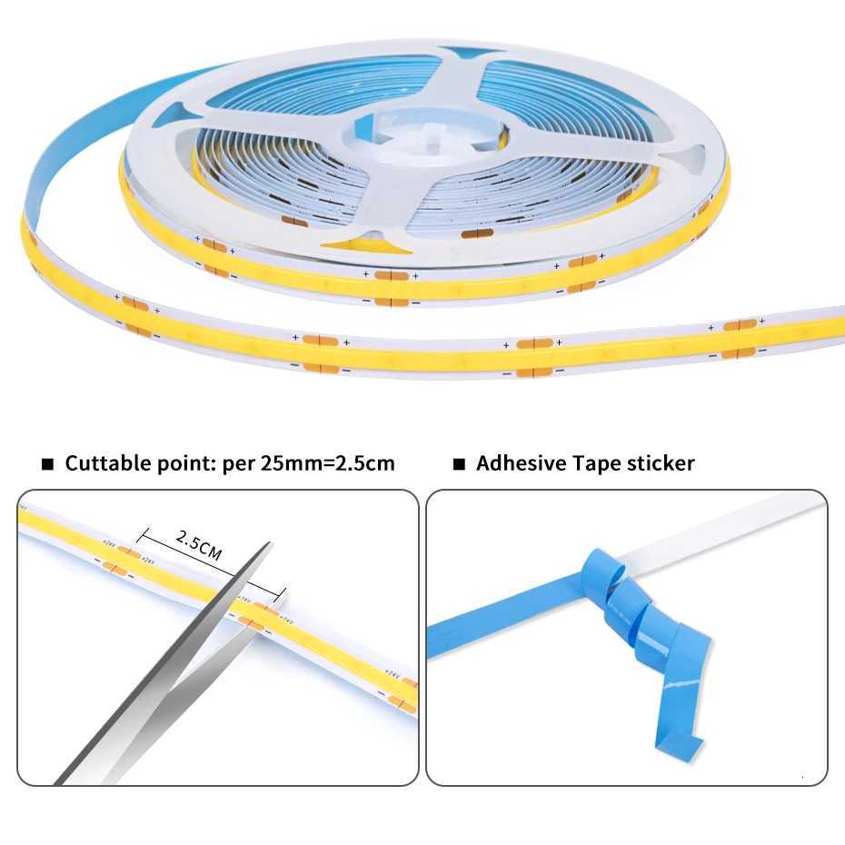DIY Kitchen LED Cabinet Light 320LEDs/m 12V COB Led Strip Light Shelf Pantry Showcase Closet Collection LED Display Sensor Lamp M251129
