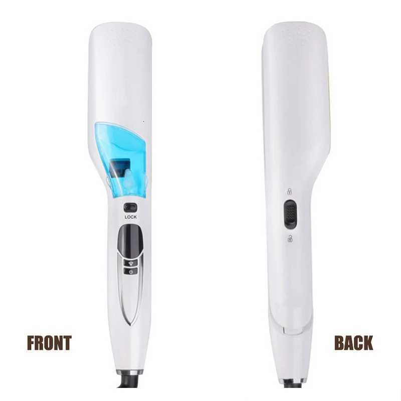 Steam hair straightener brush anti-scald hair care ceramic wide roll flat plate portable hair straightener stickT251129