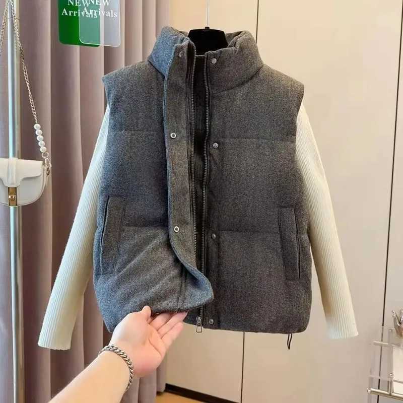 New in Autumn Winter Korea Chic Streetwear Personalized Vest Short Parkas Casual Elegant Coat Advanced High Street Women JacketT251129