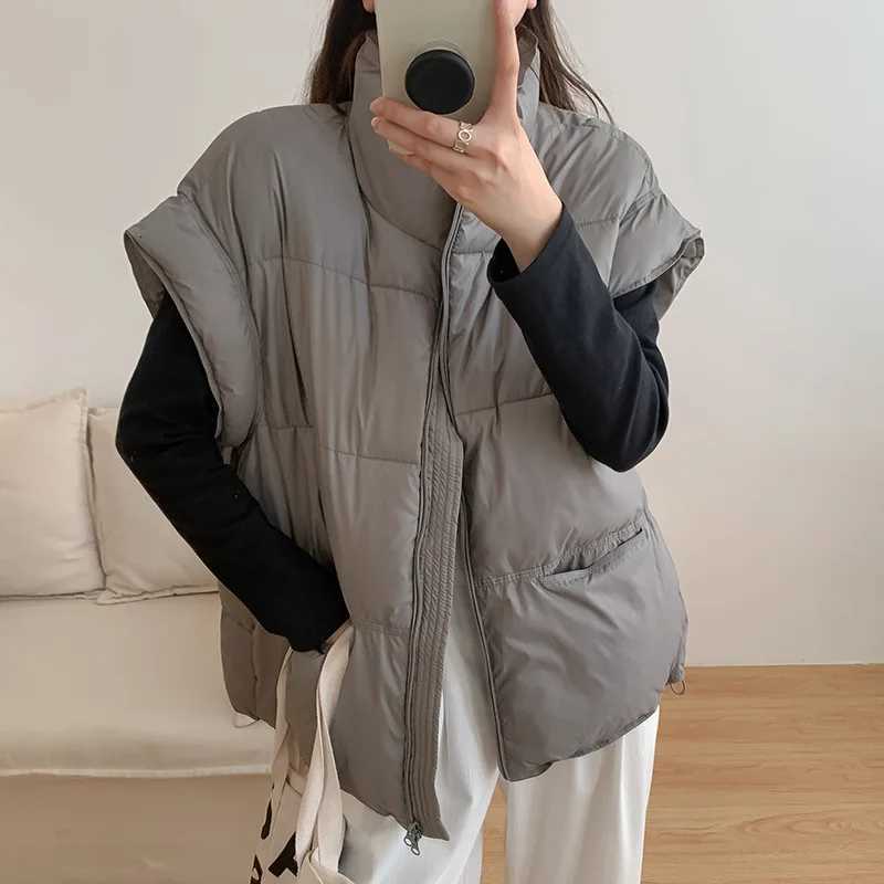 Lightweight Sleeveless Zip Up Padded Vest Padded Jackets Winter Bodywarmer Women Puffer Vest Fall Casual Stand Collar OuterwearT251129
