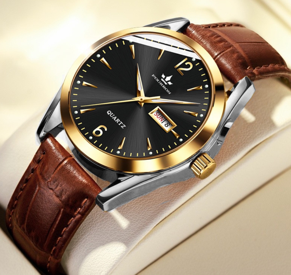 mens simple watch Frederique Constant casual automatic date dial watch premium leather strap movement 240924