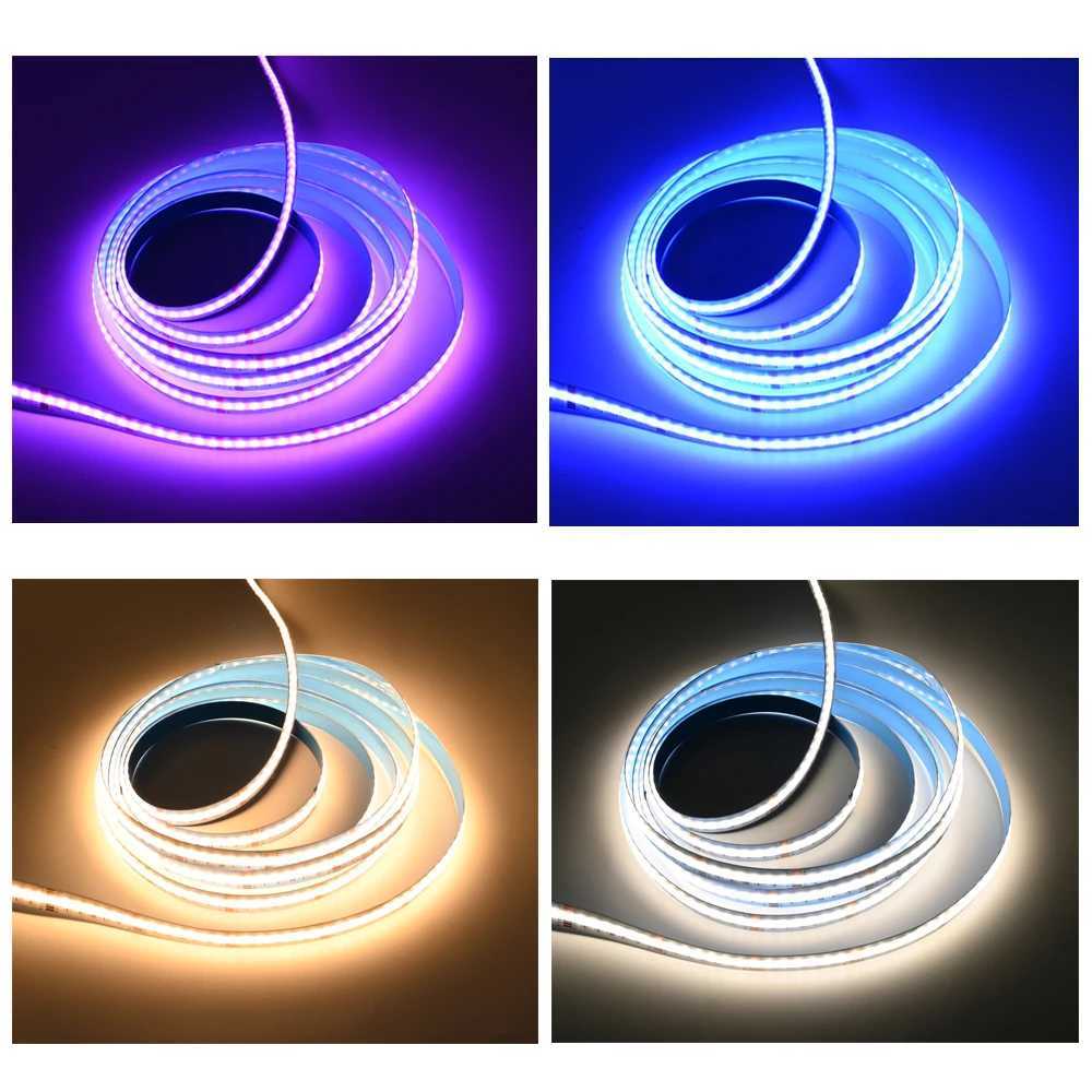 5M 10M 20M 24V COB RGBCCT LED Strip Flexible Dimmable Room Cabinet Liner Light Bedroom Decor 24G RF Touch Panel Remote Control M251129