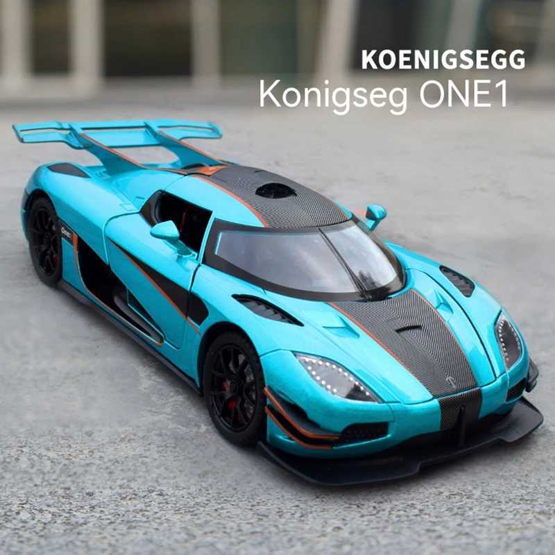 1 24 K Niger One Collectible Ornament with Sound Light and Feedback Function Alloy sports car toy gift for boys J251129