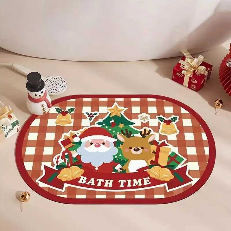 VIKAMA Christmas Bathro Mat Non Slip Absorbent Quick Dry Soft for Shower Bath Toilet Festive He Decor Waterproof 2025 H251129