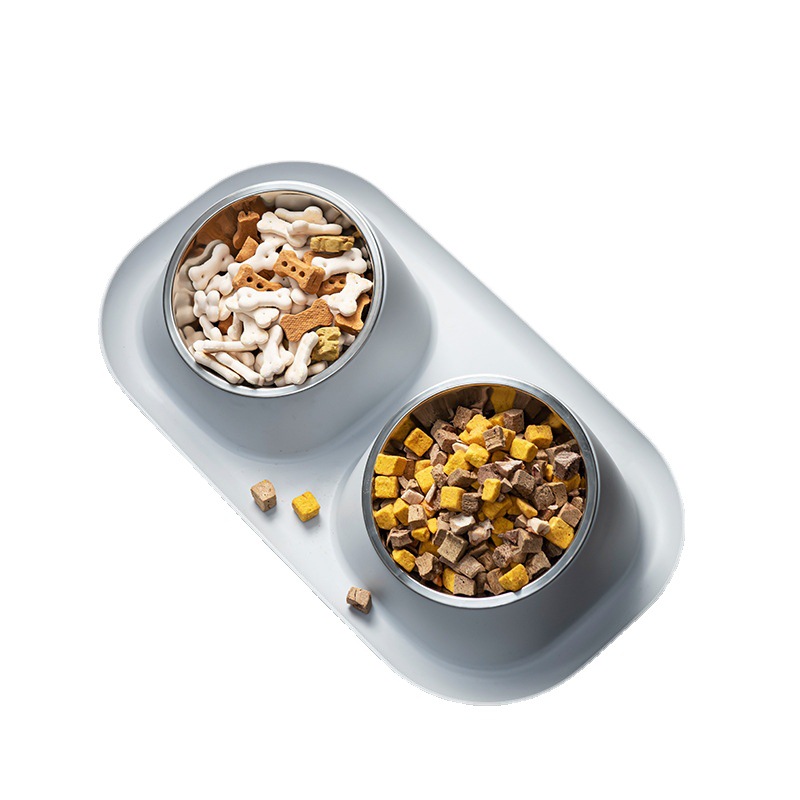 Pet Bowl Stainless Steel Dog Bowl Cat Bowl Double Bowl Dog Food Cat Food