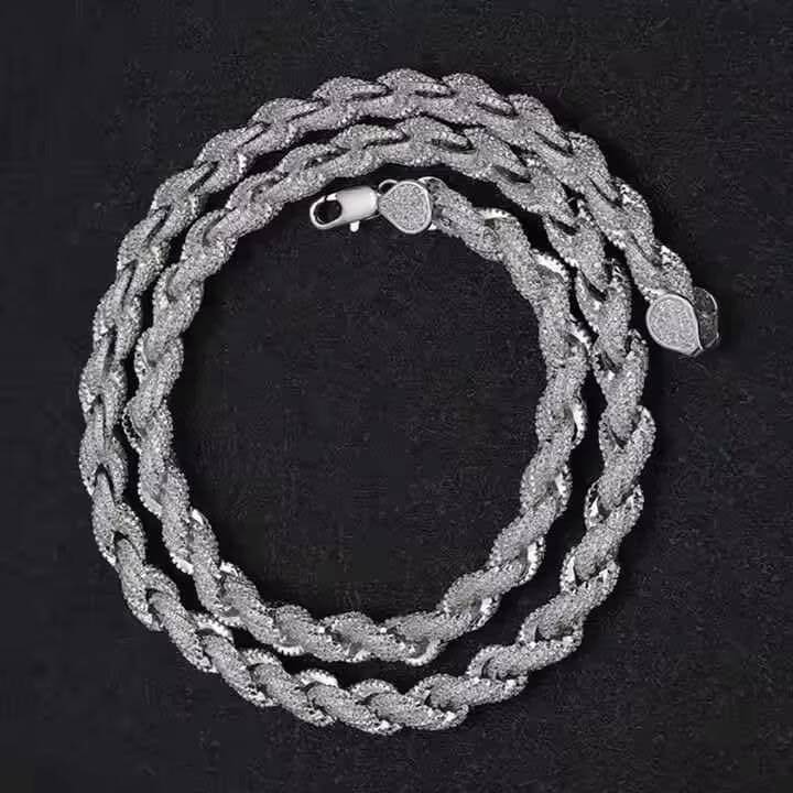 High Quality 925 Silver Cuban Chain Necklace for Men Silver 925 Moissanite Hip Hop Style Jewelry Perfect for Gifts