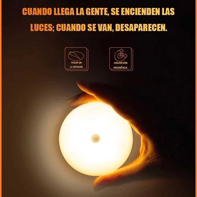 LED Smart Human Body Sensor Night Lights Emergency Automatic Lighting USB Charging Wireless Magentic Suction LED Cabinet lights M251129