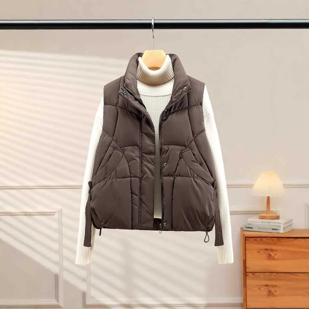 Womens Puffer Vest Jackets Sleeveless Padded Gilet Coat Trendy Full Zip Outerwear Jackets Sleeveless Padded Jackets OuterwearT251129