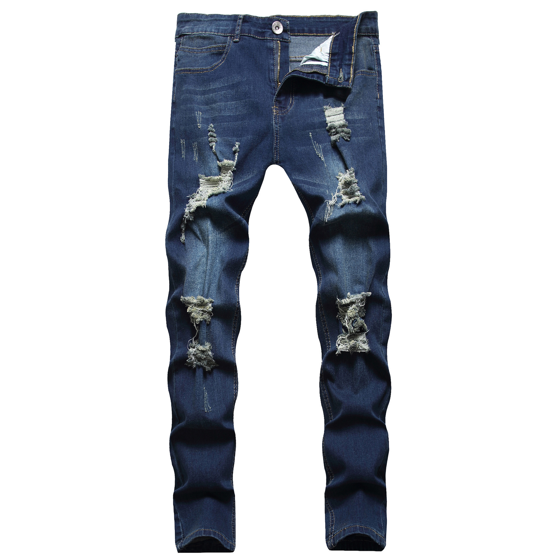 Mens Designer Jeans Classic Broken Hole Grinding White Slimming Cowboy Pants Fashion Luxury Casual Small Leg Pants for Men