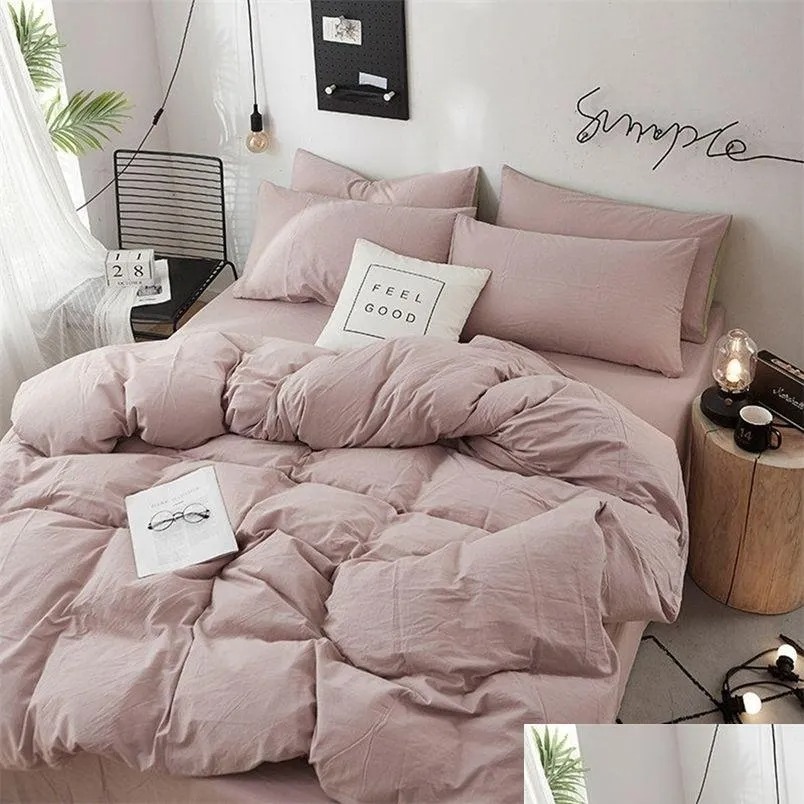 Bedding Sets 4Pcs Vintage French Printing Lace Ruffles Princess Set Milk Velvet Warm Quilt Cover Bed Skirt Bedspread Pillowcases AJB