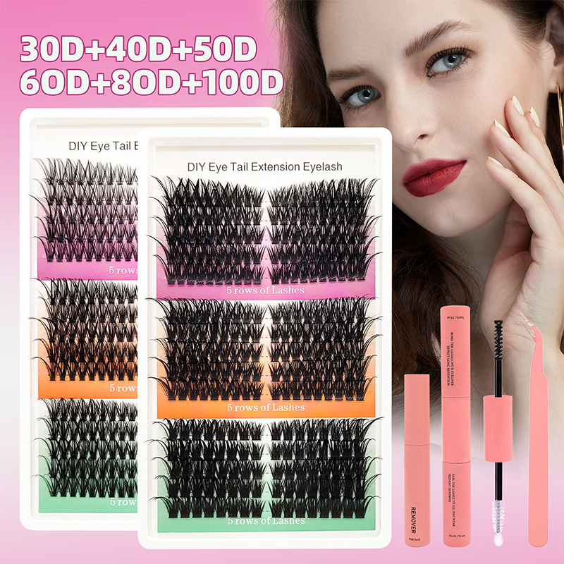 Europe and America's Best-Selling False Eyelashes: 30D-100D Single-Cluster Segmented Clusters Realistic Thickness, Curled Lashes