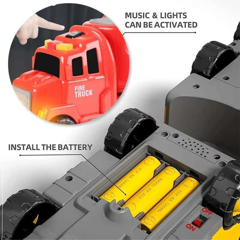 5pcs Kids Toy Construction Vehicles Transport Truck Carrier Toy Truck For Toddler Boys Girls Fire Truck Gift For Boys And Girls J251129