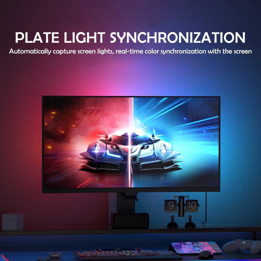 RGB Gaming Lights Strip Monitor Backlight LED Display Sync PC Atmosphere Screen APP Music Synchronization Decor Game Room Party M251129