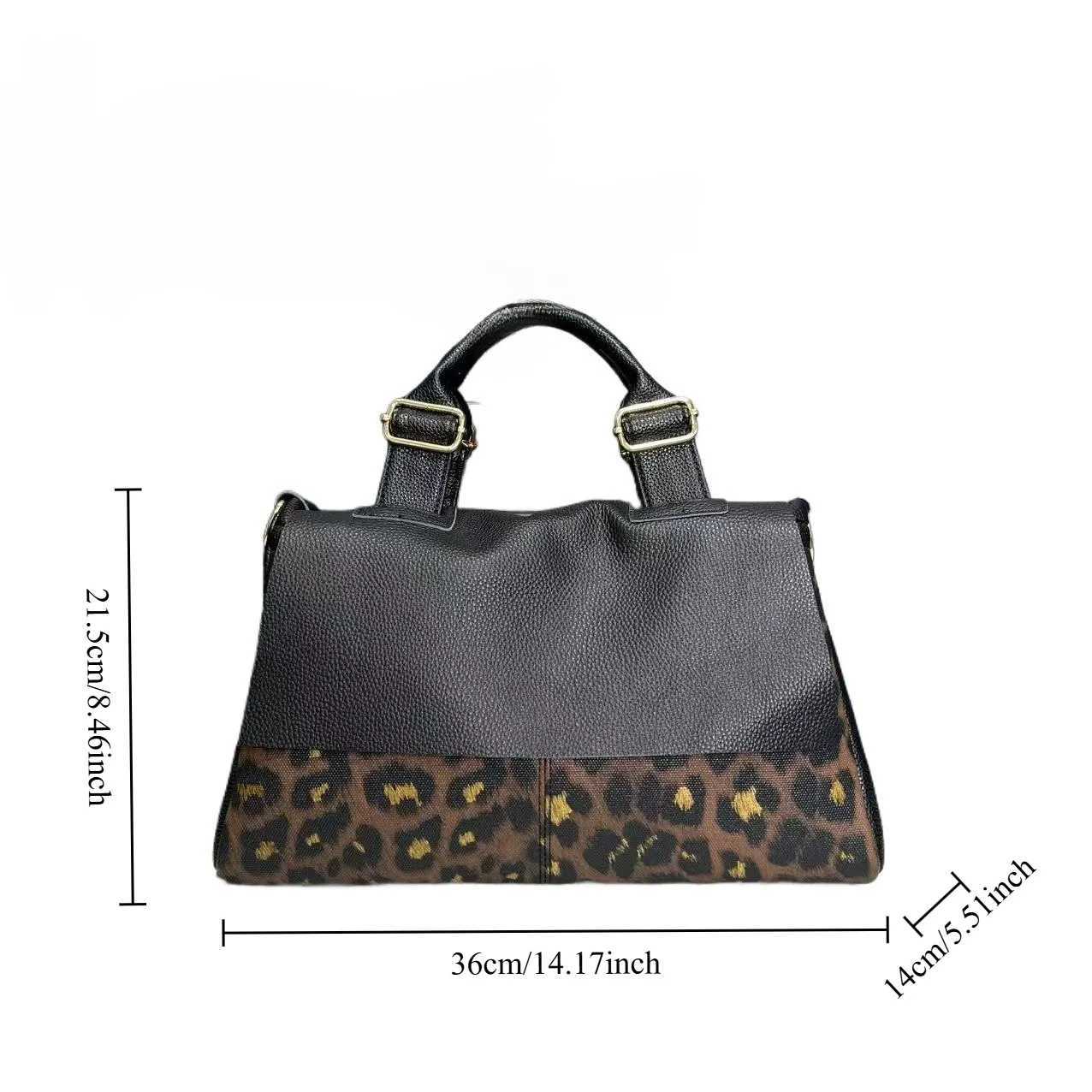Ladies Fashion Personalized Leopard Pattern Tote Bag Large Capacity Retro Street Y2K Spicy Punk Shoulder Bag K251128