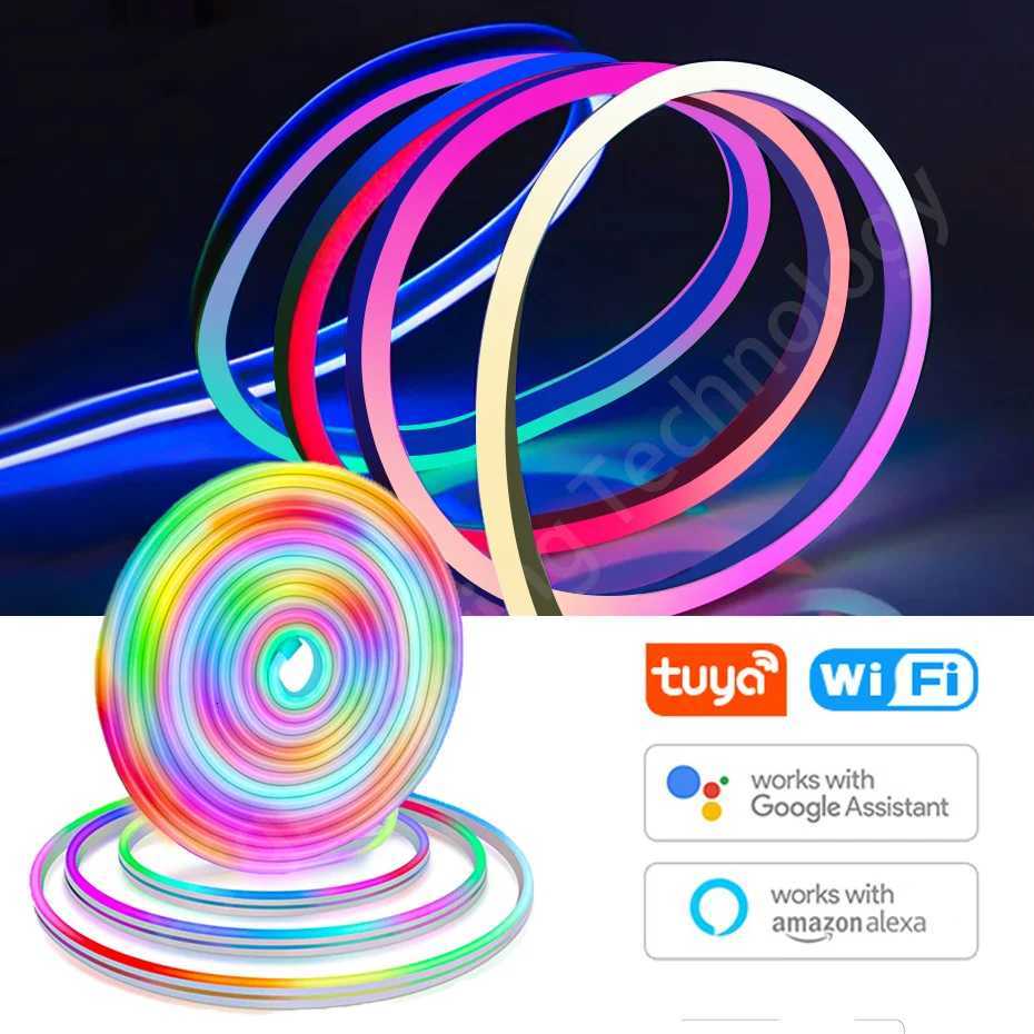 DC12V RGBIC LED Neon Light Strip 84LEDs/m WiFi/Bluetooth/IR Control IP67 Waterproof RGB Chasing Effect for Home Bedroom Decor M251129