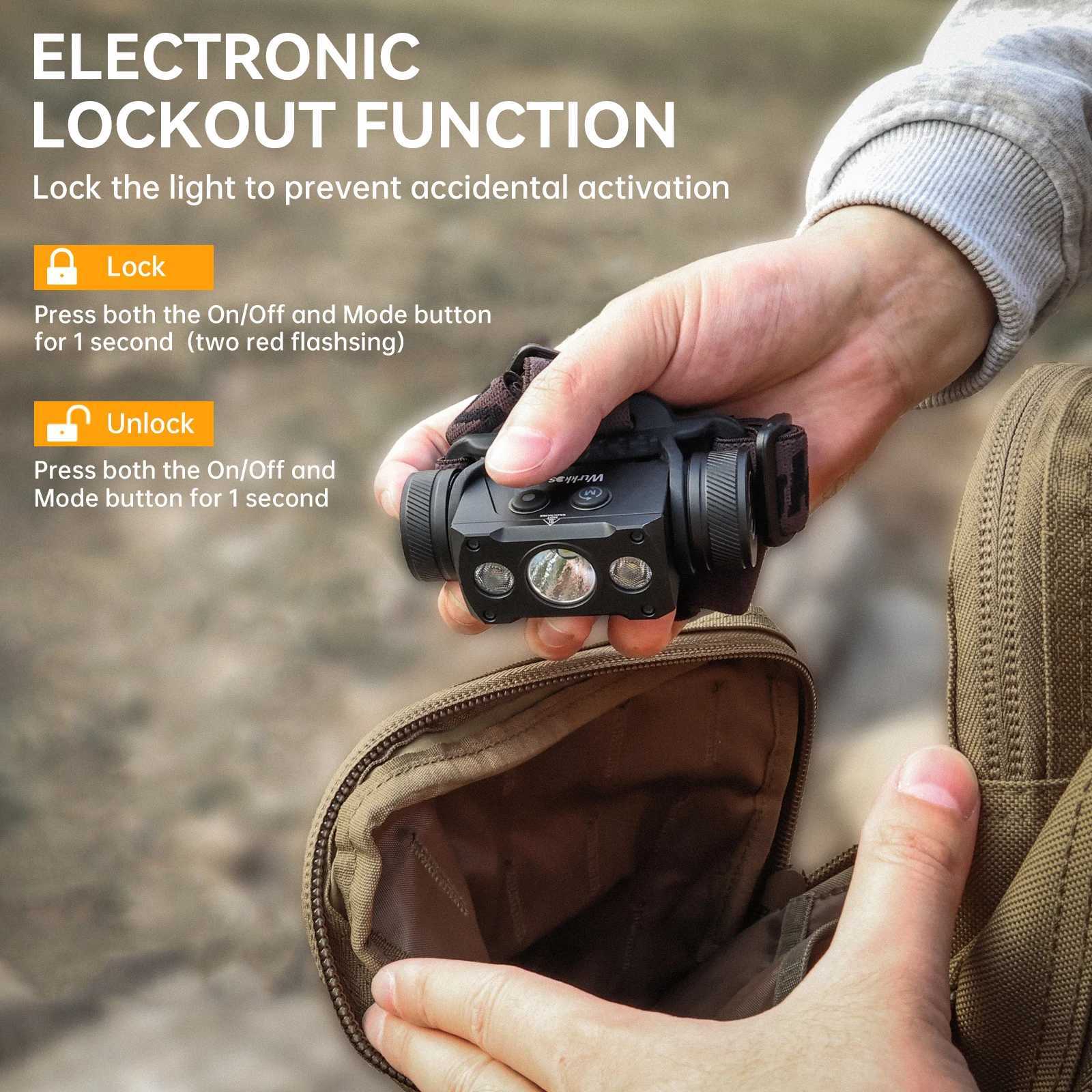 Wurkkos HD50 LED Headlamp 4000LM High Power Rechargeable Flashlight IP67 Waterproof 21700 Fishing Lighting with 660nm Red LightW251129 - view 5