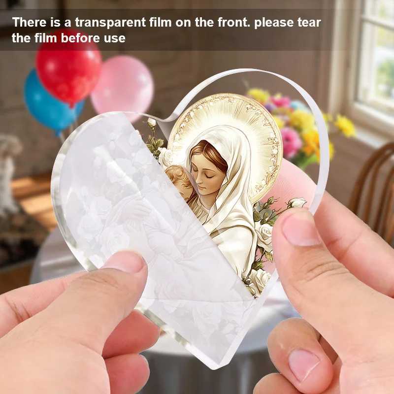 1pc 2D Acrylic -Shaped Jesus Birth Virgin Mary Decoration Religious Gift Waterproof for Living Ro Desk Bedro Ornament H251129