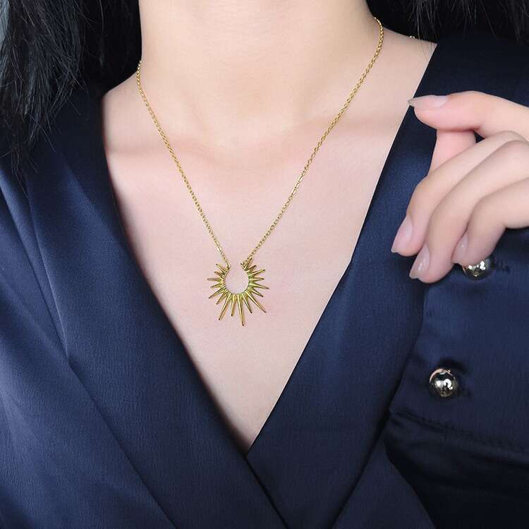 designers sun necklace womens instagram red titanium steel jewelry niche pendant medium length collarbone chain