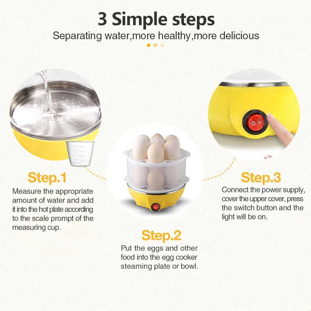 Egg Boiler Automatic Power-Off Electric Egg Cooker Multifunction Single Egg Steamer Kitchen Steamed Breakfast Cooking Appliances C251129