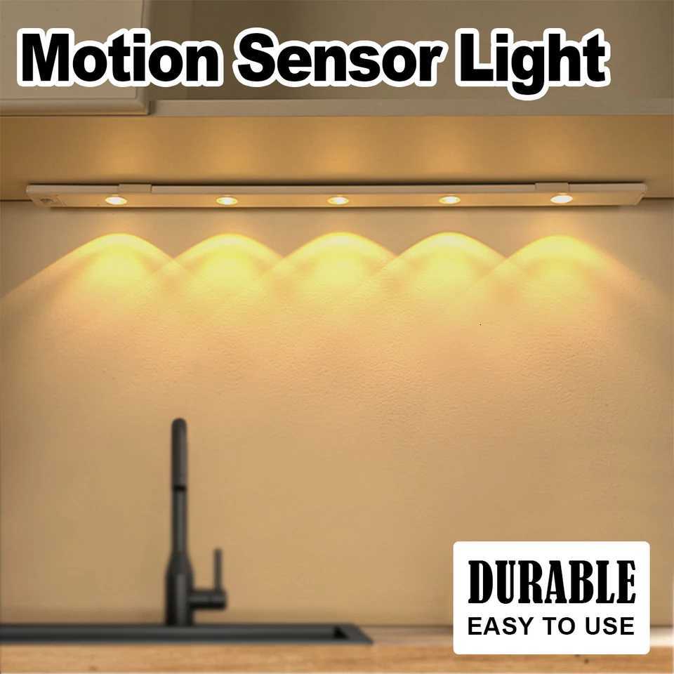 Ultra Slim Led Motion Sensor Light Strip 5v USB Type C Recharge Lamp 10cm-50cm 3 Colors Paste Suction Bedside Reading Mini Night M251129