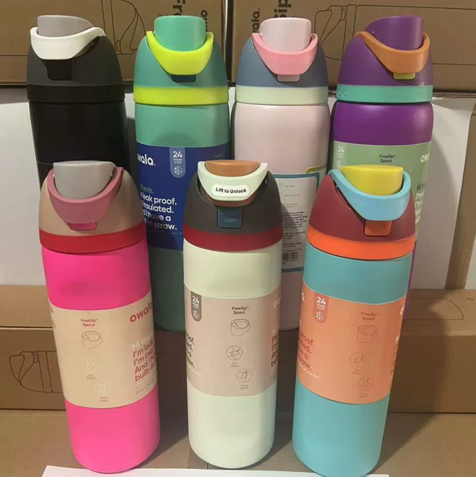NEW Blue cherry 24OZ 32OZ Original Owala Insulated Stainless Steel Water Bottle with Straw, BPA-Free Sports Water BottlES