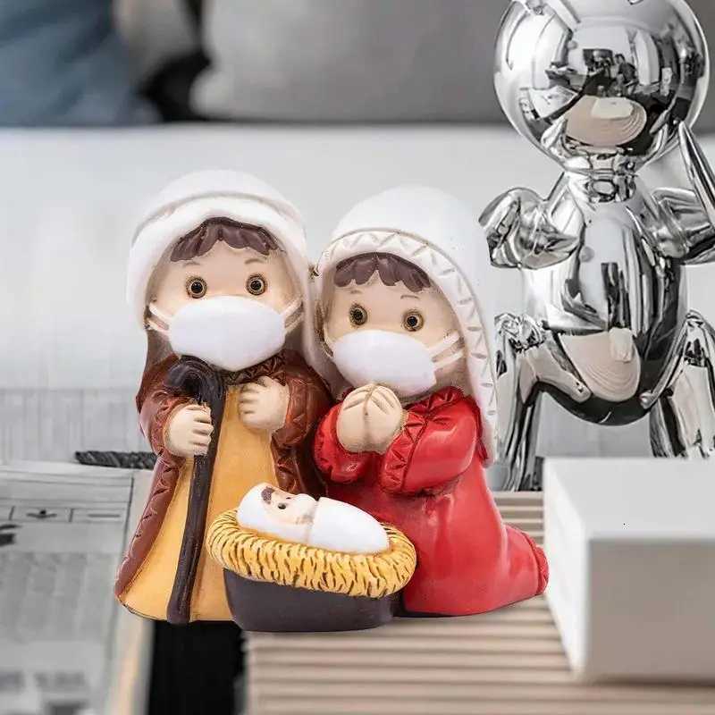 Nativity Statue Set Resin Tabletop Nativity Set Christmas Nativity Figurine Collection Holy Family Religious Figurine Craft H251129