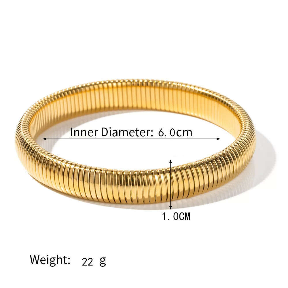 exaggerated antique style elastic snake chain layered wide version for womens new niche texture bracelet