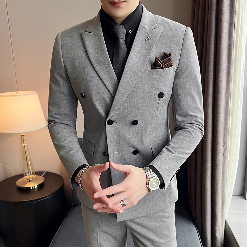 H689 Men's slim fit business casual suits plus size