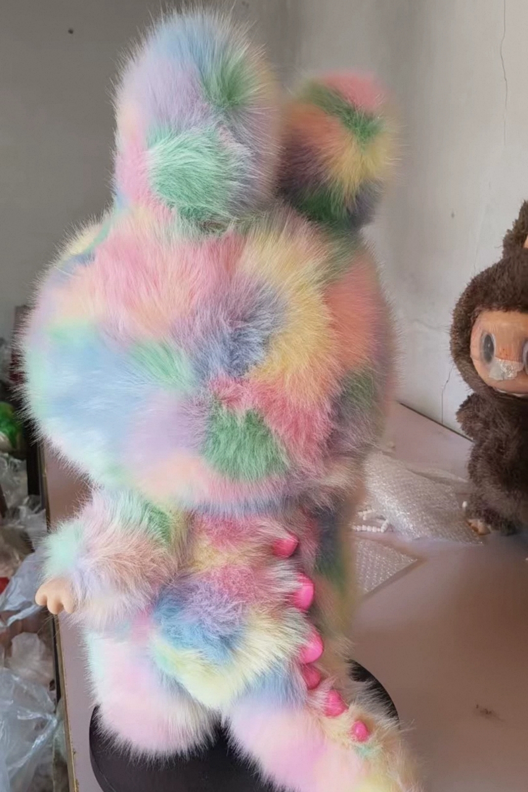 58cm Jumbo for Monsters ZIMOMO I Found You Rainbow Labubu Angel Clouds Large Plush Toy QIAOWANTONG