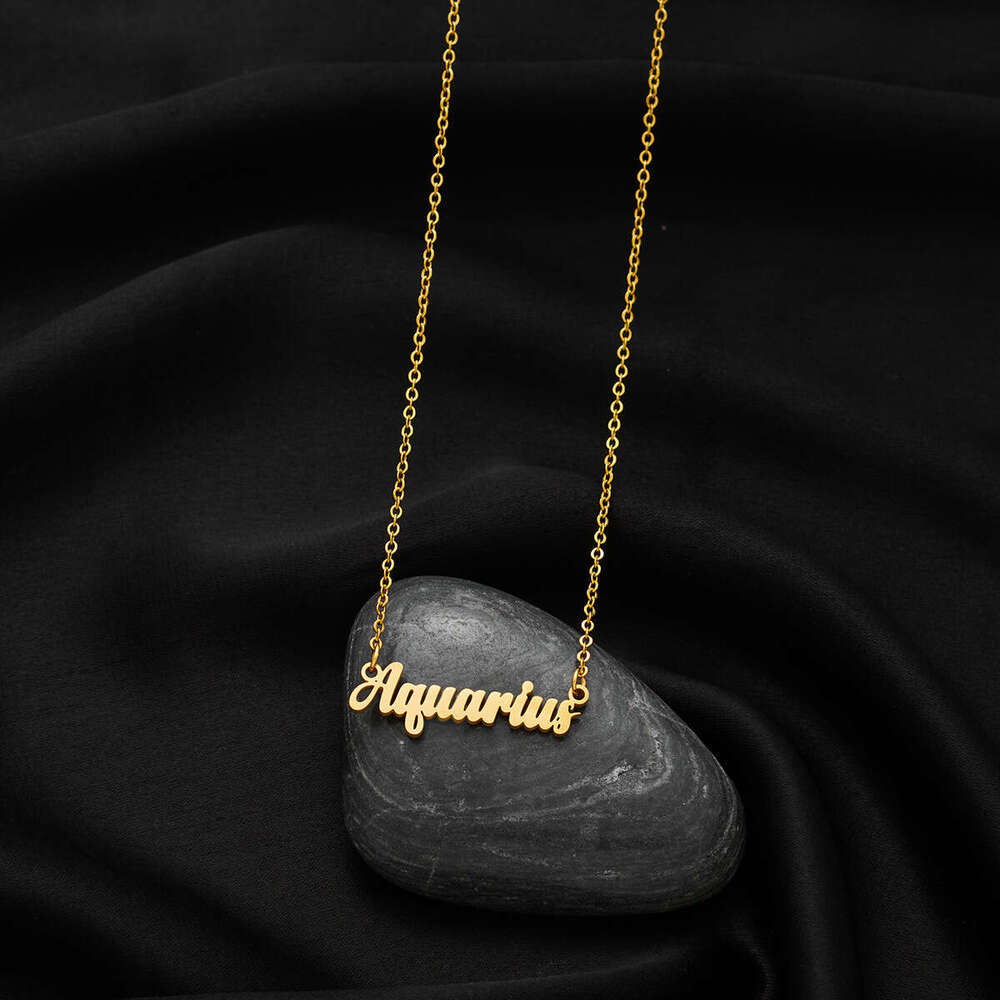 new twee constellation necklace with ins art font niche clavicle chain