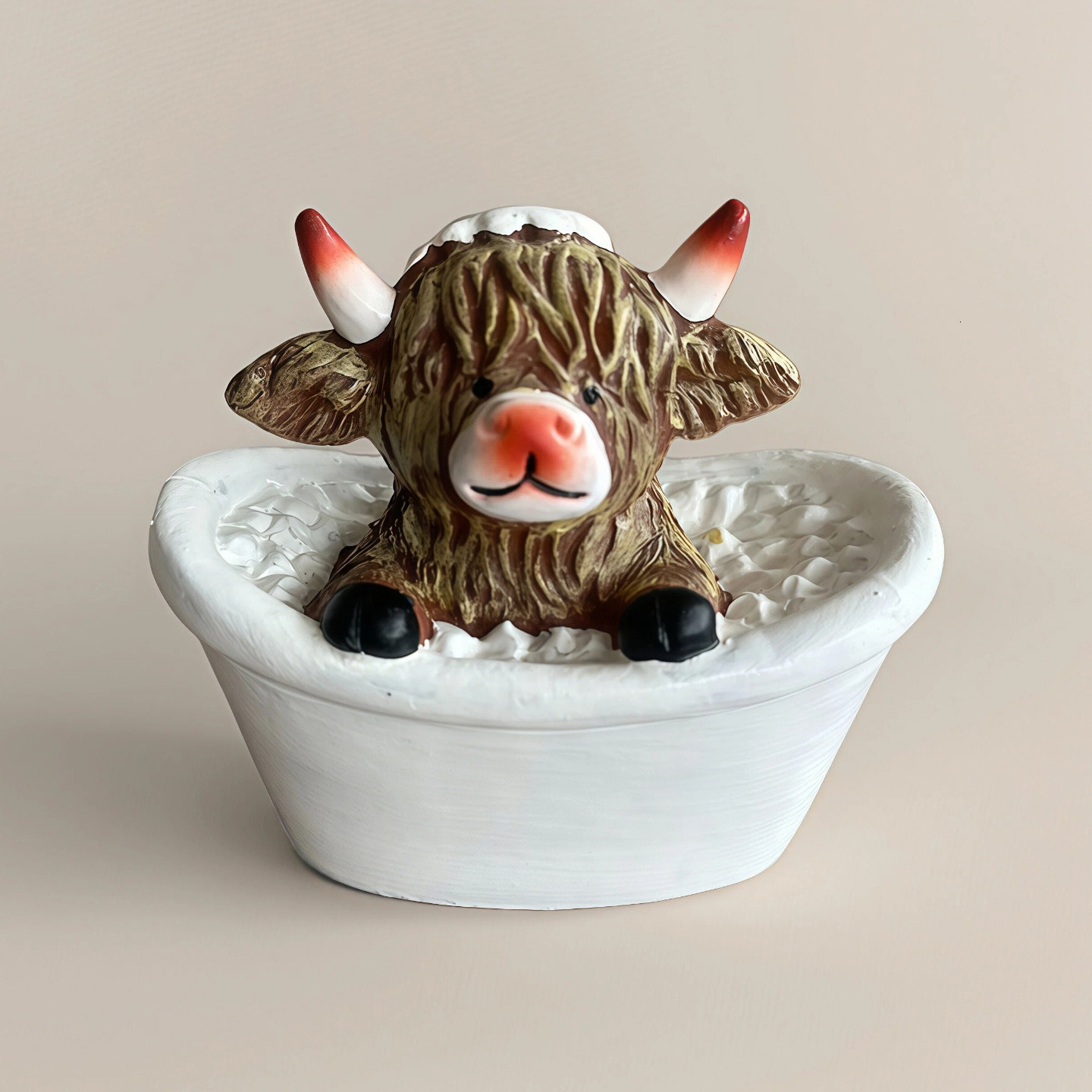 New Highland Cow Bathroom Creative Decoration Home Desktop Resin Crafts Statues Festival Gifts