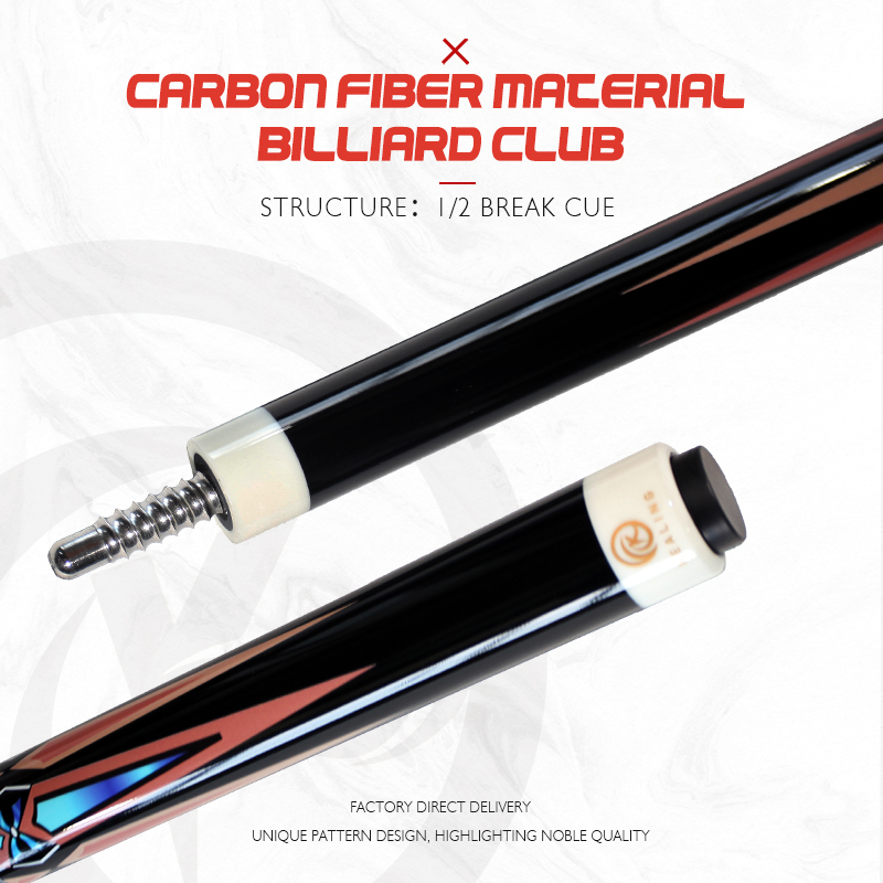 OKHEALING 14 mm Hard Tip Jump Cue 58in Billard Pool Cue Carbon Fiber Black-Tech Carbon Taco De Billar Pool Profesional, Weight Adjustable Design
