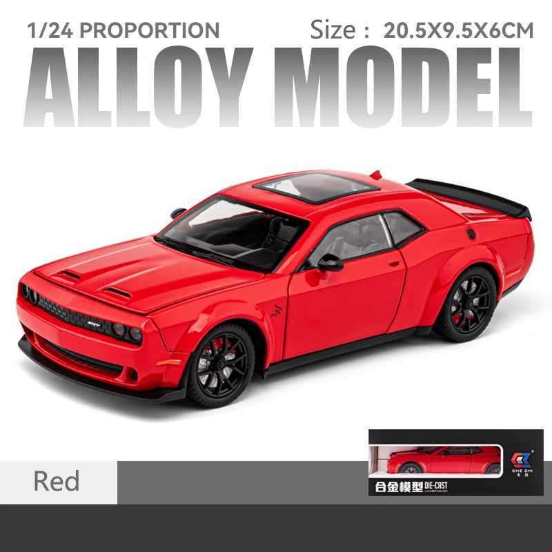 124 Simulated Srt Challenger Alloy Car Model Sound And Light Pull Back Toy Car Metal Sports Car Boys Collection Ornaments Gift J251129