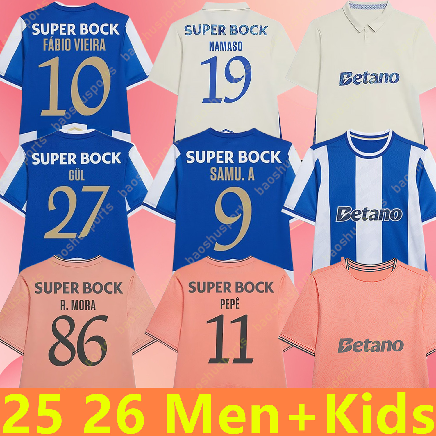 2025 2026 FC Portos soccer jerseys Dragon Fans player version 25 26 SAMU.A D.COSTA PEPE R. MORA VARELA MOURA GUL FABIO VIEIRA MATHEUS goalkeeper football shirt Kids kits
