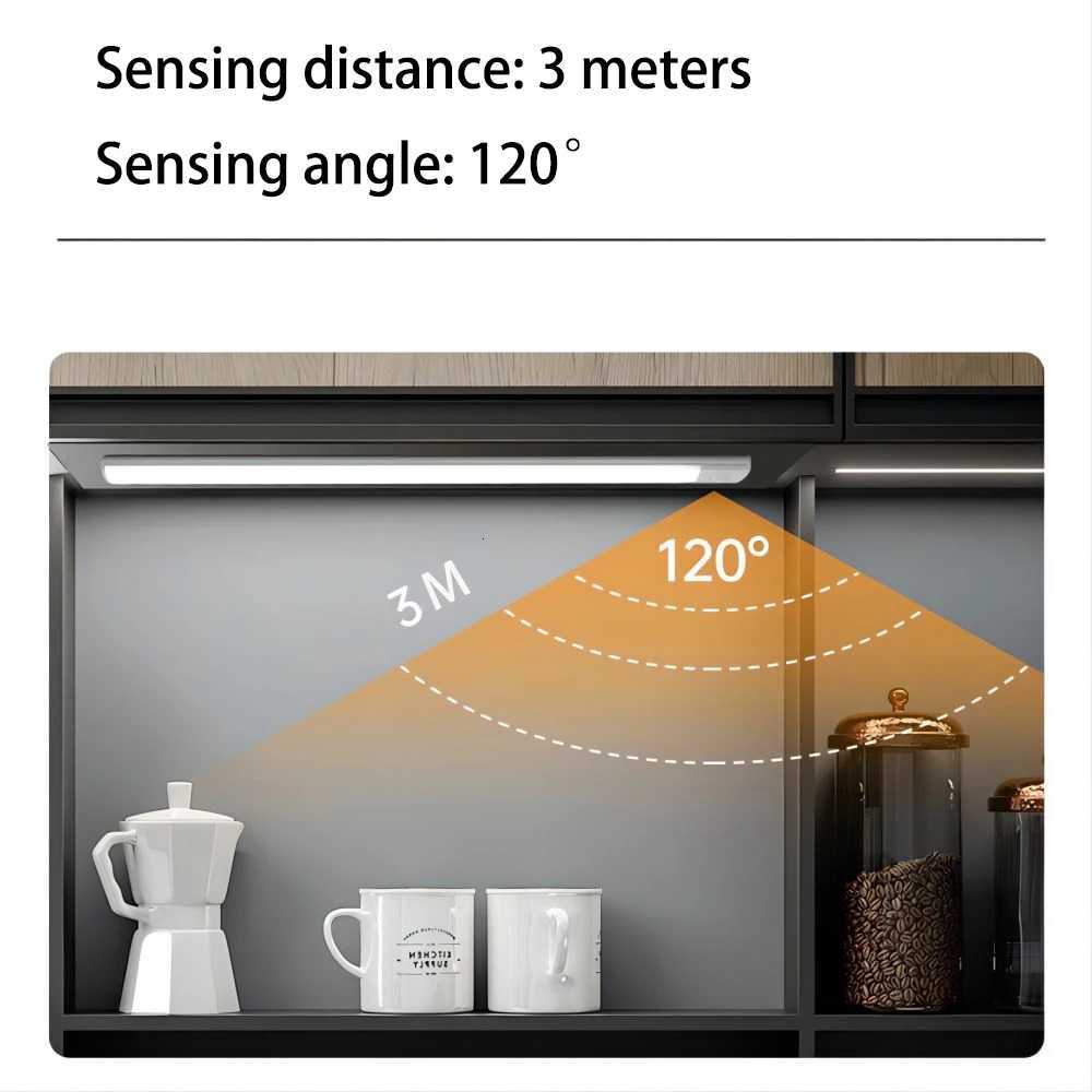 Ultra-thin PIR Motion Sensor LED Cabinet Light Wireless Portable USB Rechargeable Induction Lamp Room Aisle Detector Night Light M251129