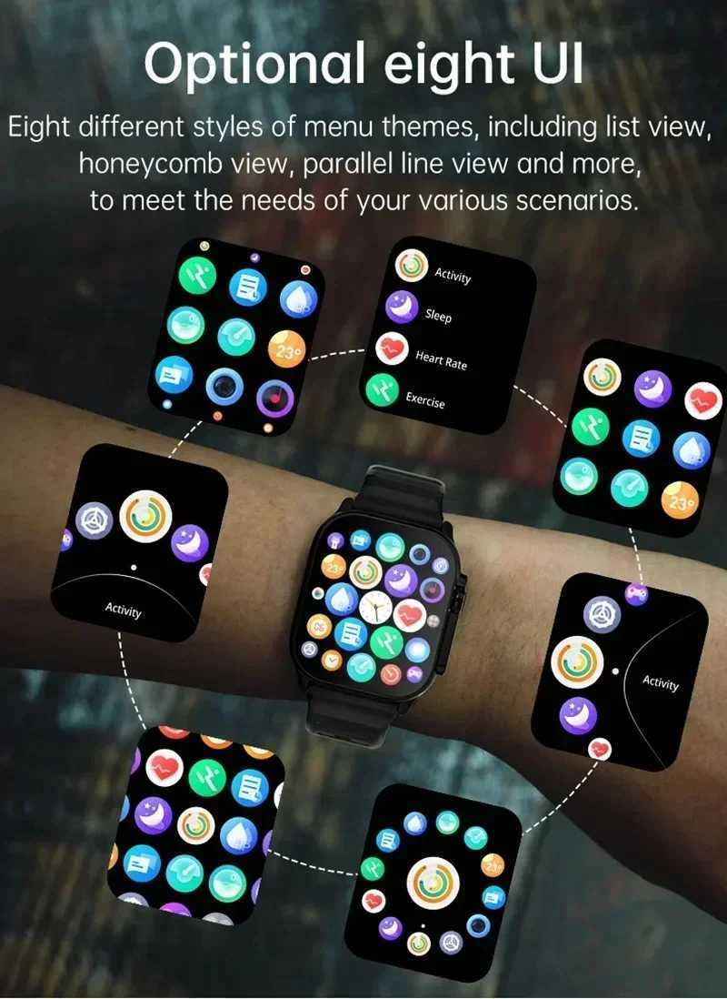 2025 New T800 Ultra Smart Watch Men 49mm Series 8 AMOLED Screen NFC Compass Waterproof For Apple Watch IWO Ultra 9 SmartwatchW251129